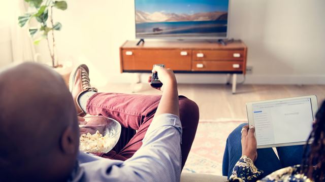 Couple watching TV
