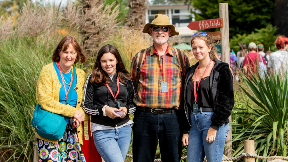 Family outside Chester Zoo