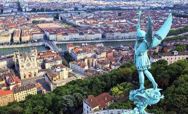 View over the centre of Lyon, France's second city