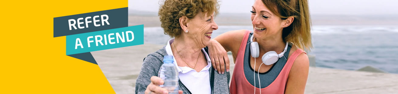 Mother and daughter on the beach