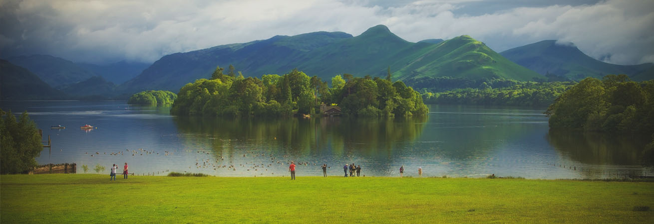 Green landscape lake district