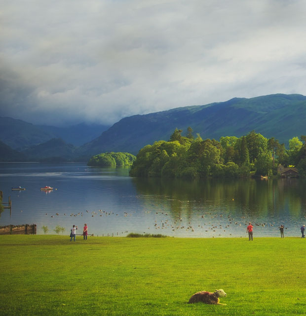 Green landscape lake district