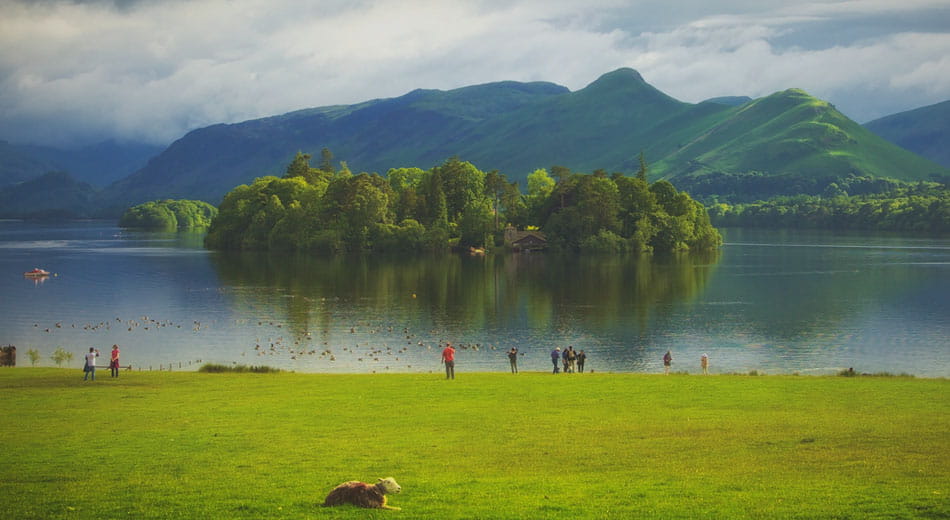 Green landscape lake district