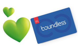 LV heart symbols and Boundless membership card