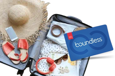 Suitcase and Boundless card