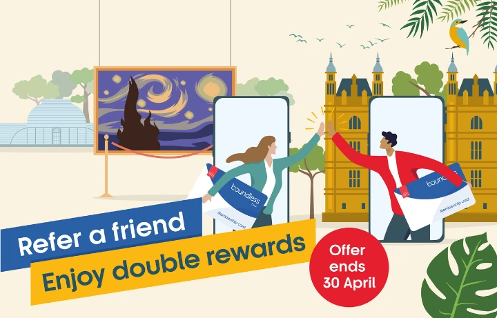 Refer a friend. Enjoy double rewards. Offer ends 30 April.