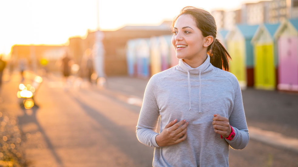 How to start running; woman on beach