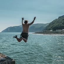Man diving in the sea